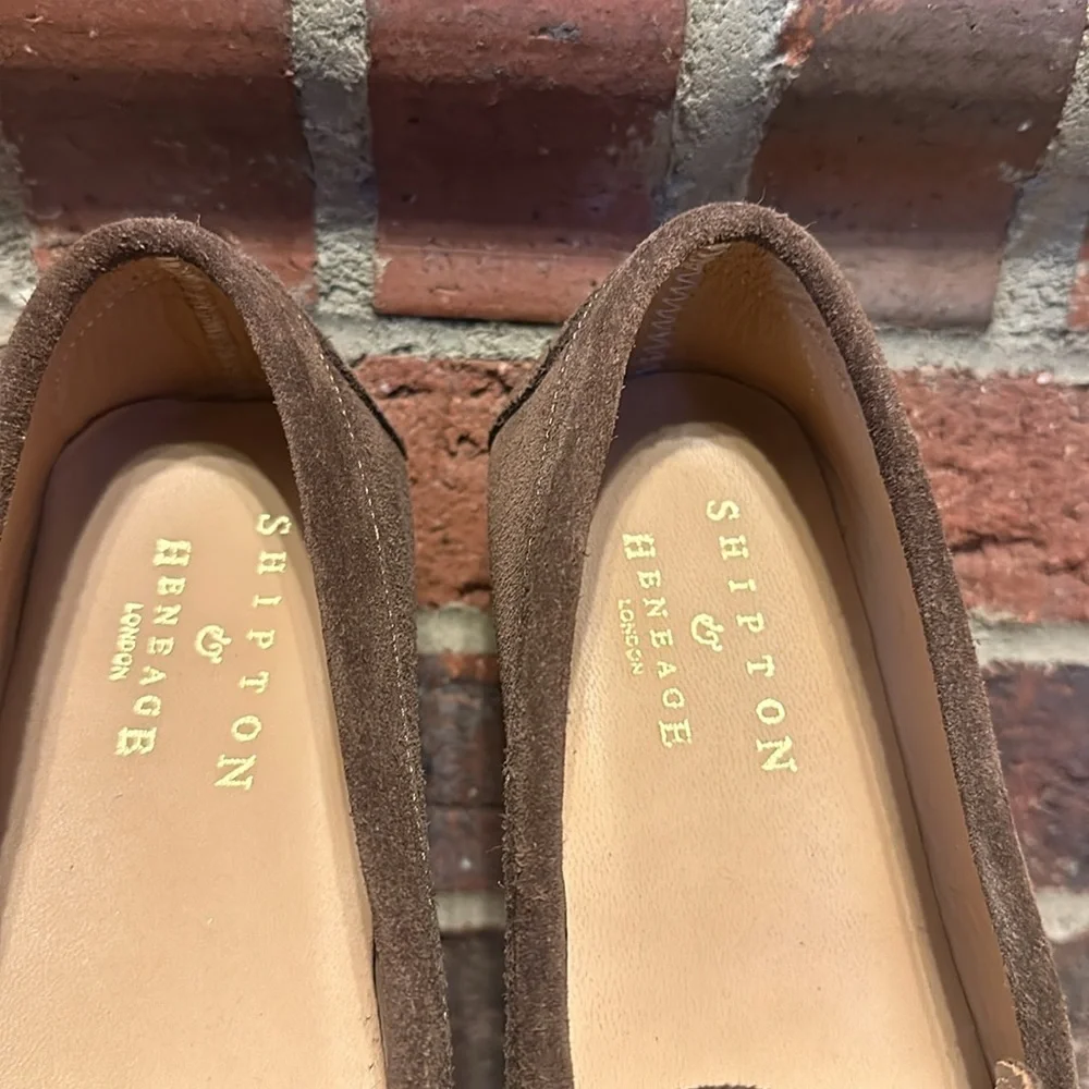 Women’s SZ 39 Shipton & Heneage brown suede/leather loafer - Picture 6 of 7